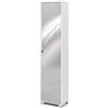 Sarmog Mobile Colonna Bagno 1 Anta con Specchio, 4 Ripiani, Design Contemporaneo, Salvaspazio, Kit 43x29xh190 cm, Bianco Fiammato