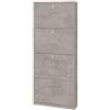 Sarmog Scarpiera 4 Ante, Ingresso Salvaspazio, Made in Italy, Design Contemporaneo, H154 L63 P18 Cm (Senza Specchio, Cemento)