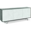 Sarmog Mobile 3 ante, Madia soggiorno moderna, Mobile tv, Madia soggiorno, 3 ante apertura push pull, Made in Italy, Kit 74x177x41 (Cemento/Ossido bianco)