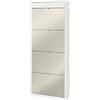 Sarmog Scarpiera con specchio naturale 4 ante a ribalta e 1 Cassetto H164 L63 P29 Cm colore Bianco ossido Sk568spk