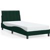 vidaXL Struttura letto senza materasso "Hanko" Verde scuro 90x200 cm Velluto