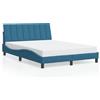 vidaXL Giroletto con testata blu 140x200 cm in velluto