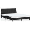 vidaXL Struttura letto senza materasso "Hanko" nero 160x200 cm velluto