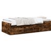 vidaXL Letto da giorno con cassetti in rovere fumé 90x200 cm Materiale in legno