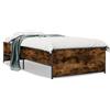 vidaXL Struttura letto in rovere affumicato 90x190 cm materiale a base di legno e metallo