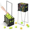 VEVOR Carrello Porta Palline da Tennis 2 in 1 con Cestello, capacità 80 Palline, con Ruote Scorrevoli e Struttura Resistente, Facile da Spostare, Contenitore Portatile per Allenamento e Pickleball