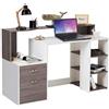 BAKAJI Scrivania con Cassetto e Mobiletto Tavolo da Lavoro Porta Pc Computer in Legno Melaminico Arredamento Casa Ufficio Cameretta (Grigio Rovere)