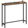 VASAGLE Tavolo Consolle, Tavolo da Ingresso, Piano in un Unico Pezzo, per Corridoio, Camera da Letto, Soggiorno, 1 Ripiano, 20 x 80 x 81,2 cm, Marrone Vintage e Nero Inchiostro LNT035KD01