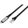 Digitus Cavo di rete Digitus AK-300601-020-S Da Usb-c a RJ45 M/M Cat6a S/FTP 1Gbps 2m Nero [NKASSP1PU000014]