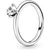 PANDORA Anello con solitario a forma di cuore trasparente, 52