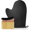 LOPHE Guanto Autoabbronzante Viso e Corpo Duo con Kabuki Brush - Riutilizzabile e Lavabile in Lavatrice, Nero