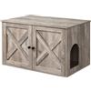 Feandrea Mobile Lettiera per Gatti con Divisorio Rimovibile, Cassetta per Gatti per Interno, Tavolino, 80 x 53 x 50 cm, Greige PCL002G01