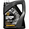 MANNOL Olio motore Legend 0W-30 Olio sintetico 100% 5 L Compatibilità con VW Polo Hatchback 6R1, 6C1 Golf 4 Hatchback 1J1 Golf 7 Hatchback 5G1, BQ1, BE1, BE2 Golf 6 5K1 Golf 5 Hatchback 1K1