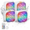 SoulBay Luce Piscina Subacquea 4 pezzi, LED Lampada Piscina Magnetica Ricaricabile Impermeabile Telecomando 16 Colori 6 Modalità RGB, Spot Piscina Decorazioni per Piscina, Spa, Bagno, Acquario e