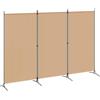 vidaXL Paravento a 3 pannelli Beige 260 x 180 cm Tessuto, Sala da pranzo, divisorio rettangolare, schermo privacy pieghevole per spazi ridotti e design moderno