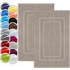 NatureMark Set di 2 Tappeti da Bagno 50x80 cm - Cotone Spugna 800 g/m² - Tappeti Bagno Spessi e Altamente Assorbenti - Asciugatura Rapida - Senza Base in Gomma - Sabbia/Beige