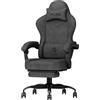 PZDO Sedia Gaming Ergonomica Sedia da Ufficio con Tessuto High-Tech, Poltrona Gamings con Poggiapiedi,PC Sedie Computer Gaming Chair Poggiatesta, Adulti, Adolescenti, regalo, 150 kg(Nero)
