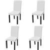vidaXL Set 4pz Coprisedia Vestisedia Fodera Elastica per Sedie Casa Festa Bianco