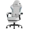 PZDO Sedia Ufficio con Poggiapiedi Ergonomica, Sedia da Ufficio con Supporto Lombare, Sedie Ufficios, Sedie Scrivania Poltrona Ufficios, Adulti, 150 kg, Sedies PC Gaming(Grigio)