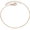 MATERIA by Matthias Wagner Bracciale da donna 1 mm in argento 925 o placcato oro con occhiello per charm, 18 cm, Argento sterling