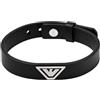 Emporio Armani EGS3128040 Bracciale da uomo in pelle argentata, taglia unica, in pelle, non è una pietra preziosa, talla única, Pelle, Nessuna pietra preziosa