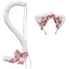 harayaa Set Fascia E Coda per Vestire Bambini Copricapo per Adulti Accessori per Costumi Coda di Gatto per Spettacoli Teatrali Feste in Maschera Compleanno, Bianco Rosa