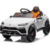 Mondial Toys Macchina Elettrica Per Bambini Lamborghini Urus con Sedile in Pelle Auto Elettrica 12V per Bambini Full Optional Bianco