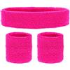 W WIDMANN MILANO Party Fashion - Set di 3 fasce antisudore, con fascia per la fronte e 2 braccialetti, accessori sportivi, per tuta da ginnastica anni '80