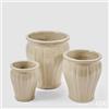 EDG Enzo De Gasperi Vaso Glaze Svasato a Righe Set 3 Pz H 40 Cm H 33 Cm H 25,50 Cm Avorio