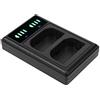 AMONIDA Caricabatteria per Fotocamera Micro/Type‑C con Doppio Display e Doppia Porta per LP‑E6/E6N, Mini Caricabatterie Portatile con LCD per Viaggi e Fotografia All'aperto,