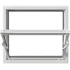 Framex Finestra a vasistas e a Battente in PVC Bianco, 80 x 60 cm (800 x 600 mm), Vetro Singolo, Ideale per ventilazione, scantinati, stalle, lavanderie