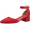 MARCO TOZZI Décolleté Donna con Cinturino Glitterate Vegane, Rosso (Cherry), 38 EU