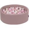 KiddyMoon piscina di palline rotonde 90x30cm/300 palline ? pozzetti per palline da 7cm per piscina per bambini, eu, colori erika: beige pastello/rosa polvere/perla