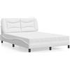 vidaXL Letto con materasso "Hvar" Bianco 140x200 cm Pelle finta