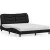 vidaXL Letto con materasso "Hvar" nero 160x200 cm in Pelle finta