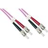 Link LKSTST4505 - Cavo Fibra Ottica ST-ST Multimode Duplex OM4 50/125 µm - Lunghezza 5 Metri, Connessione Alta Velocità per Reti Fiber