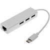 LINK LKADAT127 Adattatore Usb Tipo C Maschio con Presa Rete Rj45 10/100 + Hub 3 Porte Usb 2.0