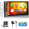 Hexinex Universale Autoradio 2 DIN con Schermo Wireless CarPlay & Android Auto Bluetooth FM GPS USB Tipo-C Comandi al volante