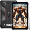 Blackview Tablet Rugged 8.68 Pollici Android 15 GeminiAI, 24 GB RAM 128 GB ROM + 2 TB TF Active 5 Rugged Tablet PC Dual 4G SIM/IPS 90 Hz/NFC/Face ID/AI Camera/GPS/IP68&IP69K&MIL‑STD‑810H