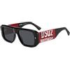 Dsquared2 D2 0107/S OIT/IR BLACK RED Sunglasses Man Standard, Standard, 54