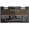 Rimmel London Kit Sopracciglia Brow This Way - Sopracciglia Perfette in 3 Step - Dark Brown - 17.2 g