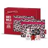 Rimmel London, Cofanetto Regalo Donna Rimmel Goes Wild, Pochette Leopardata con Base & Top Coat 7 in 1 + due Smalti 60 Seconds Super Shine 210 Etheral + 315 Queen of Tarts