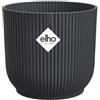 Elho Vibes Fold Round 22-100% Plastica Riciclata - Vaso per Piante da Interno - Ø 22.0 x H 20.2 cm - Nero/Anthracite
