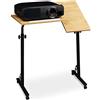 Relaxdays Tavolino per Pc, Supporto Computer Portatile, Mobile Grande HLP 110 x 80 x 50 cm, Ruote con Freno, Naturale