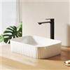 EMKE Lavabo da appoggio rettangolare, 45,0 x 32,0 x 11,0 cm, in ceramica, per WC degli ospiti e bagno, senza foro per rubinetto, bianco (angoli arrotondati)