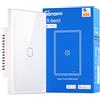SONOFF TX Gen2 Interruttore Touch Intelligente per Parete: 1 Canale, Pannello Tipo 120, Wi-Fi 2.4GHz, App eWeLink, Compatibile con Matter, Apple Home/Google Home/Amazon Alexa, T6-1C-120M