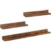 WOLTU Mensole da Muro Set 3, Scaffale Galleggiante con Bordo