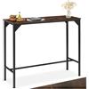 tectake® Tavolo Alto da bar snello, Tavolo stile industriale minimalista, Bancone Bar, supporto in acciaio verniciato a polvere, piedi regolabili 120 x 40 x 100,5 cm - Legno Industriale Scuro