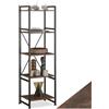 tectake® Scaffale Verticale 47,5x34,5x151,5cm, 5 Ripiani, Libreria Verticale Salvaspazio, Mobiletto da Parete, Design Industriale, Arredamento Casa e Ufficio - Legno Industriale Scuro