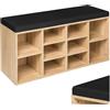 tectake® Panca Scarpiera Ingresso, 103,5x48x30 cm, Portascarpe con Cuscino, Scarpiera Legno Salvaspazio, Mobile Ingresso, Contenitore Scarpe, Armadio Scarpe, Cassapanca - Rovere/Nero